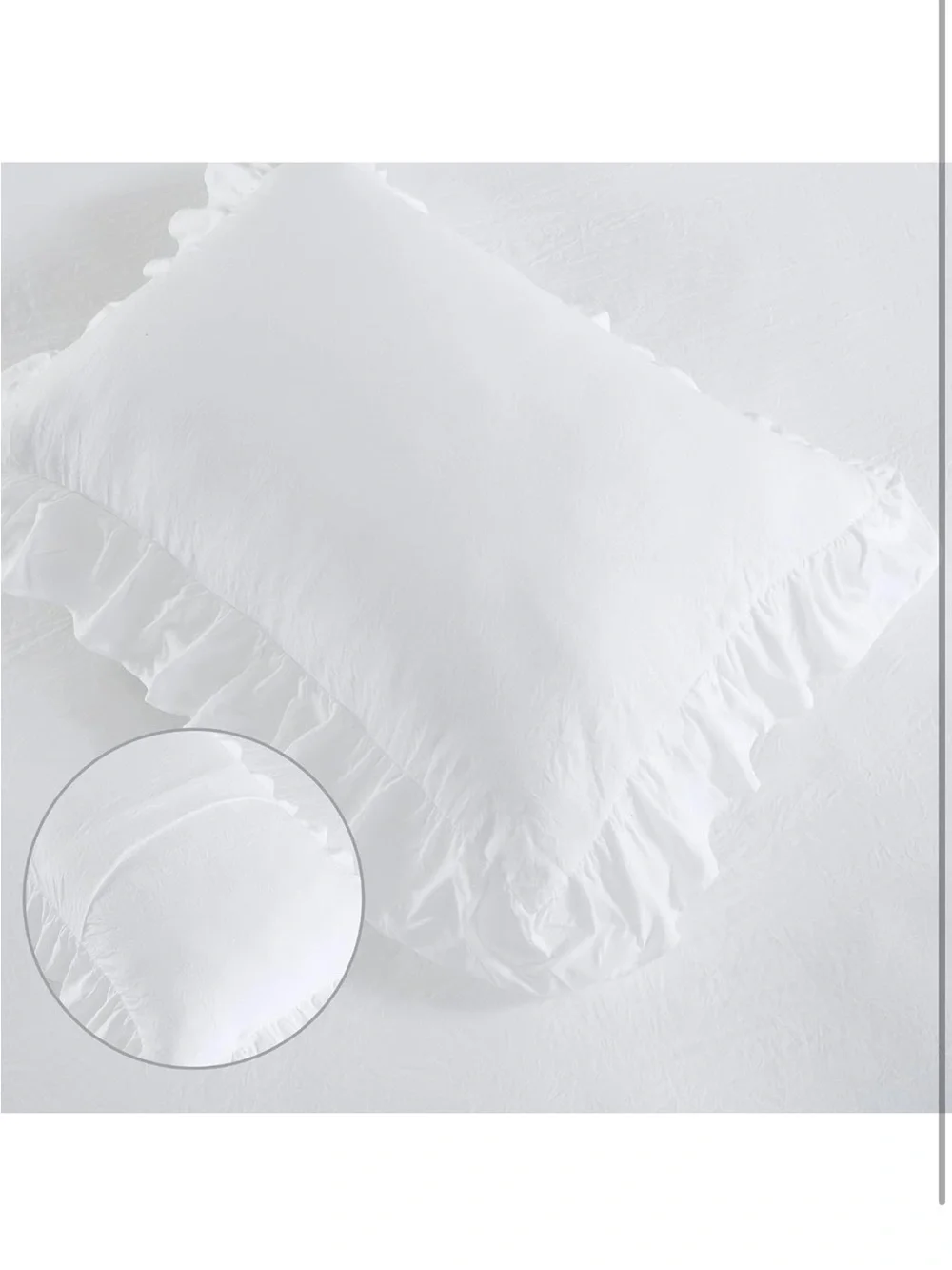 NEW CAROMIO White Ruffled Duvet Cover Twin, 2PCS